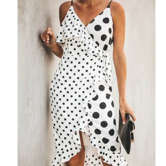 BNWT Hot Spot Polka Dot Wrap Dress - Picture 3 of 8